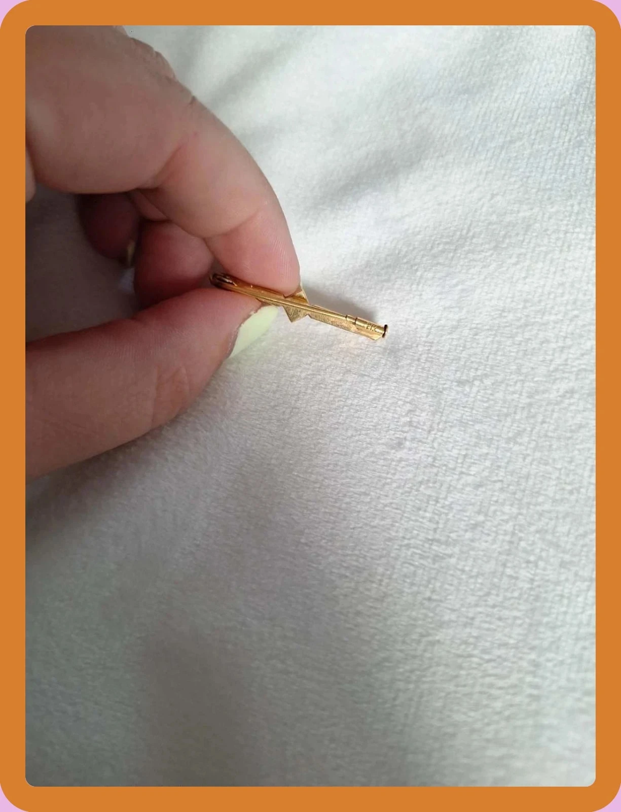 Broche barrette antiga FIX – Laminado de ouro e pequena pérola – Estilo Art Déco / Retrô – photo 3
